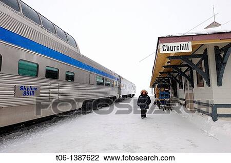 Man alone and train at the station of Churchill, Manaitoba, Canada View Large Photo Image Stock Image - Man alone and train at the station of Churchill, Manaitoba, Canada. Fotosearch