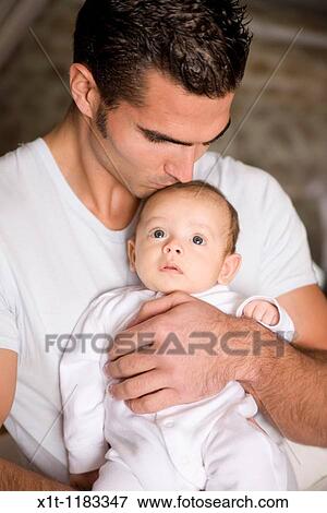 Man and baby. View Large Photo Image Stock Photo - Man and baby.. Fotosearch