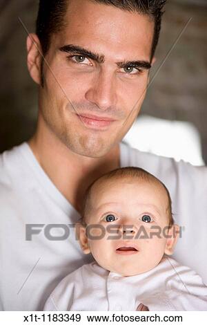 Man and baby. View Large Photo Image Stock Photo - Man and baby.. Fotosearch