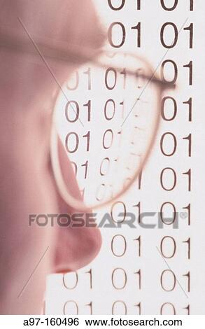 Stock Photograph - Man and binary code. Fotosearch