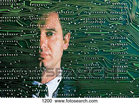 Man and circuit board View Large Photo Image Stock Image - Man and circuit board. Fotosearch