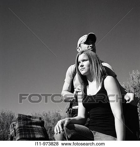 Man and woman with backpack; rural. View Large Photo Image Stock Photo - Man and woman with backpack; rural.. Fotosearch