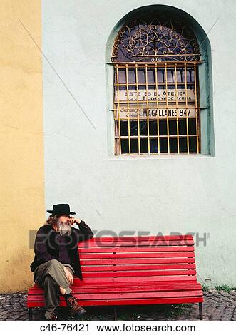 Man at Caminito Street in La Boca district, Buenos Aires. Argentina View Large Photo Image Stock Image - Man at Caminito Street in La Boca district, Buenos Aires. Argentina. Fotosearch