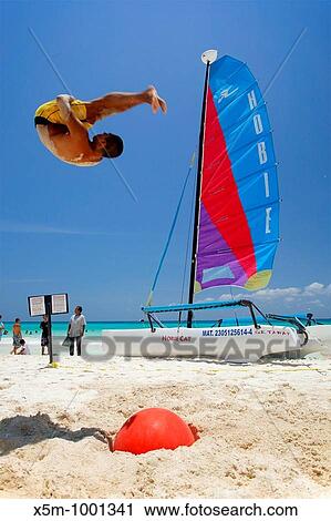 Man doing a somersault on Playa del Carmen Beach in the Mexican Caribbean View Large Photo Image Stock Image - Man doing a somersault on Playa del Carmen Beach in the Mexican Caribbean. Fotosearch