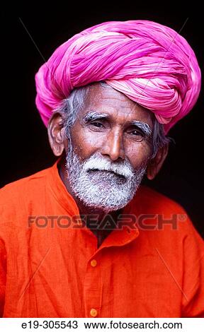 Stock Image - Man from Rajasthan, India. Fotosearch