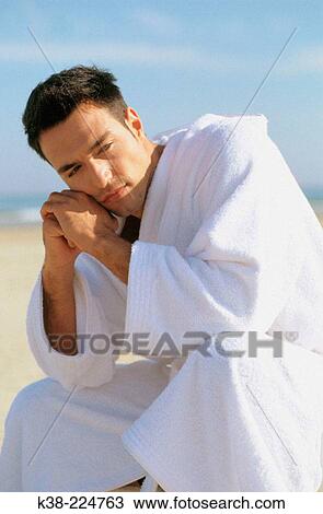 Man in bathrobe View Large Photo Image Stock Image - Man in bathrobe. Fotosearch