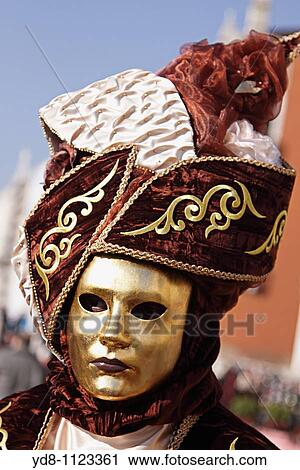 Stock Image - Man in Carnival Venice Italy 2010. Fotosearch