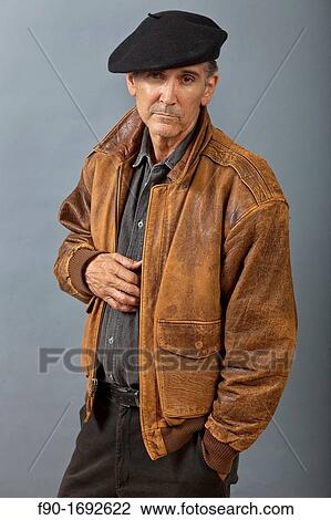 Man in leather jacket-studio View Large Photo Image Stock Image - Man in leather jacket-studio. Fotosearch