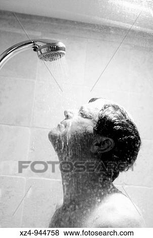 man in shower BW View Large Photo Image Stock Photo - man in shower BW. Fotosearch