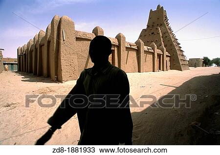 Stock Image - man in the mosque sankore in timbuktu. Fotosearch