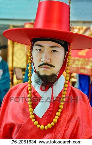 Man in traditional Korean costume, Seoul, South Korea. View Large Photo Image Picture - Man in traditional Korean costume, Seoul, South Korea.. Fotosearch