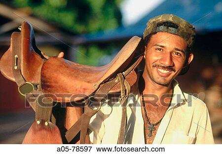 Stock Photo - Man. Los Llanos. Venezuela.. Fotosearch