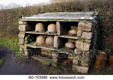 Man-made beehives in Wales open air museum, Ingland. View Large Photo Image Stock Photograph - Man-made beehives in Wales open air museum, Ingland.. Fotosearch