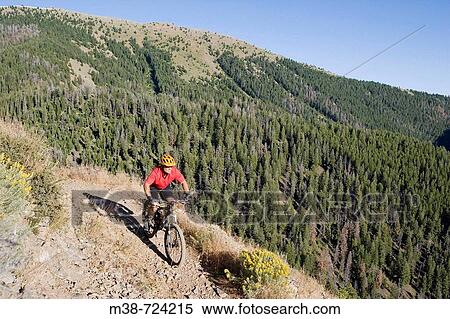 Man mt biking, Sun Valley, Idaho, USA View Large Photo Image Stock Photography - Man mt biking, Sun Valley, Idaho, USA. Fotosearch