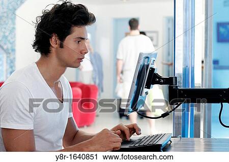 man on pc View Large Photo Image Stock Image - man on pc. Fotosearch