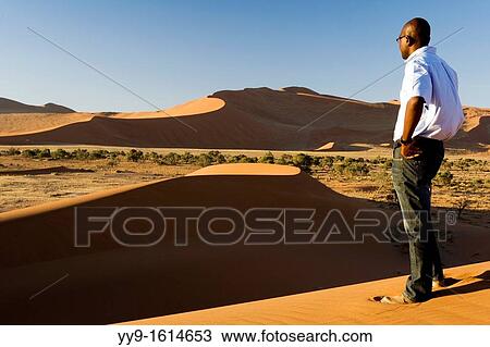 Man overlooking dunes - Sossusvlei National Park - Namib-Naukluft National Park, Namibia, Africa View Large Photo Image Stock Image - Man overlooking dunes - Sossusvlei National Park - Namib-Naukluft National Park, Namibia, Africa. Fotosearch