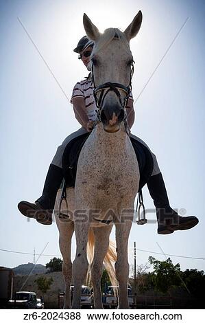 Man rides a horse, Alicante, Spain. View Large Photo Image Stock Photo - Man rides a horse, Alicante, Spain.. Fotosearch