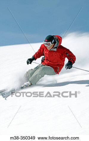 Man skiing in Sun Valley, Idaho. USA View Large Photo Image Stock Photo - Man skiing in Sun Valley, Idaho. USA. Fotosearch