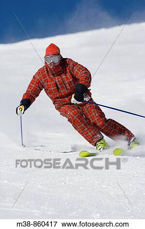 Man skiing Sun Valley, Idaho View Large Photo Image Stock Photo - Man skiing Sun Valley, Idaho. Fotosearch