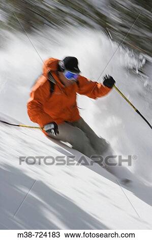 Man skiing, Sun Valley, Idaho, USA View Large Photo Image Stock Image - Man skiing, Sun Valley, Idaho, USA. Fotosearch