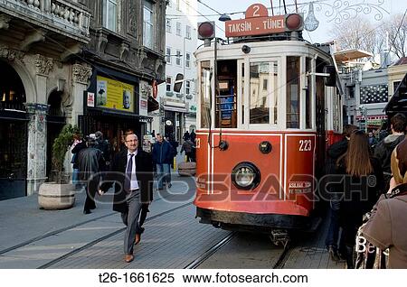 Man walking near the tramway. City of Istanbul, Turkey View Large Photo Image Stock Photography - Man walking near the tramway. City of Istanbul, Turkey. Fotosearch
