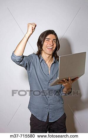 Man with laptop. View Large Photo Image Stock Image - Man with laptop.. Fotosearch