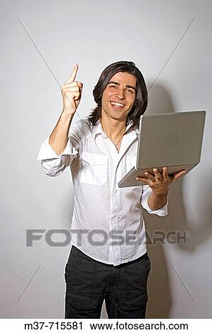 Man with laptop. View Large Photo Image Stock Image - Man with laptop.. Fotosearch
