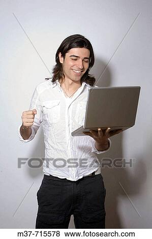 Man with laptop. View Large Photo Image Stock Photo - Man with laptop.. Fotosearch