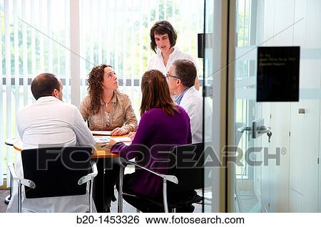 Stock Photograph - Management and business administration meeting, offices, Vicomtech-IK4 Visual Interaction and Communication Technologies Centre, applied research centre for Interactive Computer Graphics and Multimedia. Fotosearch