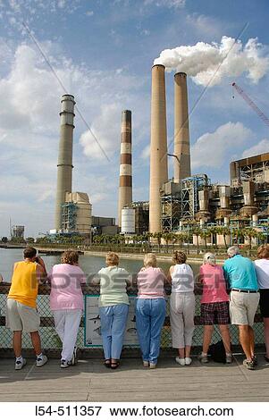 Stock Photo - Manatee viewing station at the TECO Tampa Electric Company Florida harbor inlet where the Manatee is protected. USA.. Fotosearch