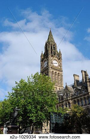 Manchester Town Hall in Albert Square, Manchester, England, UK View Large Photo Image Picture - Manchester Town Hall in Albert Square, Manchester, England, UK. Fotosearch