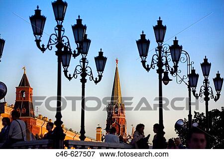 Stock Photo - Manezhnaya Square, Kremlin. Moscow, Russia. Fotosearch