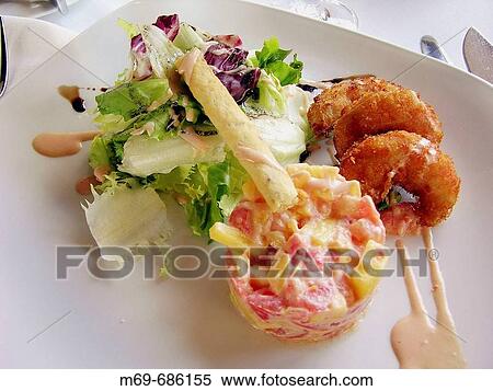 Mango and prawns salad View Large Photo Image Stock Photography - Mango and prawns salad. Fotosearch