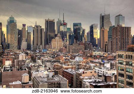manhattan from press lounge rooftop bar west 48th st. View Large Photo Image Stock Photograph - manhattan from press lounge rooftop bar west 48th st.. Fotosearch