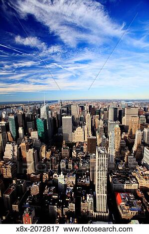 Manhattan seen from Empire State Building, New York City, USA. View Large Photo Image Stock Photo - Manhattan seen from Empire State Building, New York City, USA.. Fotosearch