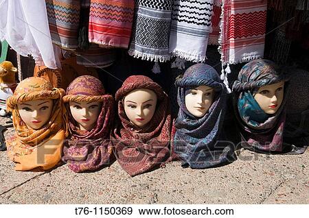 mannequin heads with scarves for sale in Petra, the UNESCO World Heritage Site in Jordan View Large Photo Image Stock Photo - mannequin heads with scarves for sale in Petra, the UNESCO World Heritage Site in Jordan. Fotosearch