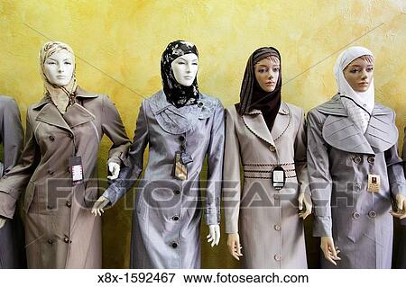 Mannequins displaying islamic clothes in a shop in Amman, Jordan View Large Photo Image Stock Photo - Mannequins displaying islamic clothes in a shop in Amman, Jordan. Fotosearch