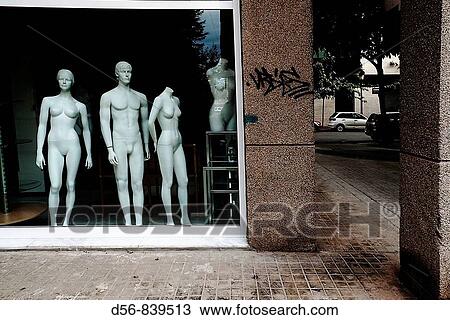 Stock Image - mannequins in a shop window. Fotosearch
