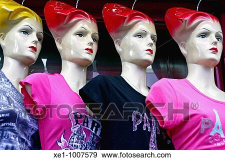 Mannequins, T-shirts, souvenirs, Paris, France. View Large Photo Image Stock Photo - Mannequins, T-shirts, souvenirs, Paris, France.. Fotosearch