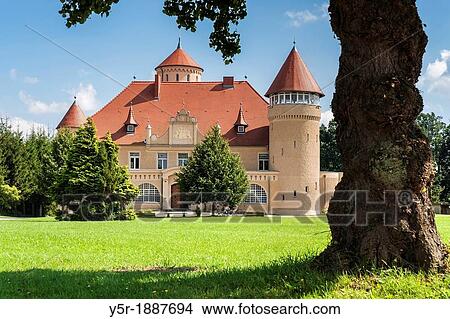Picture - Mansion Stolpe Castle, Usedom Island, County Vorpommern-Greifswald, Mecklenburg-Western Pomerania, Germany, Europe. Fotosearch