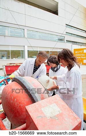 Manufacture of concrete with steel arid, Research on building materials, Tecnalia Research & Innovation, Zamudio, Bizkaia, Basque Country, Spain View Large Photo Image Stock Photo - Manufacture of concrete with steel arid, Research on building materials, Tecnalia Research & Innovation, Zamudio, Bizkaia, Basque Country, Spain. Fotosearch