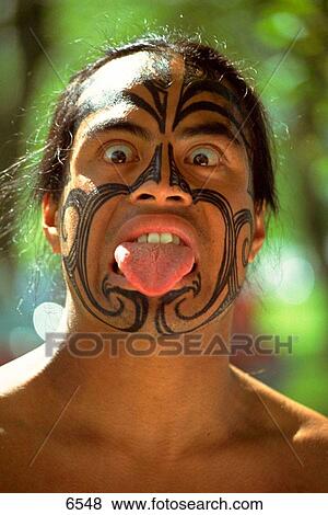 Stock Photo - Maori greeting. Rotorua. New Zealand. Fotosearch