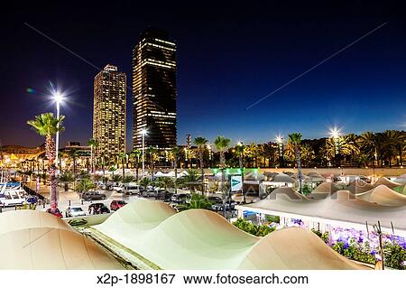 Mapfre tower and Hotel Arts Olympic Village Barcelona Spain View Large Photo Image Stock Photo - Mapfre tower and Hotel Arts Olympic Village Barcelona Spain. Fotosearch