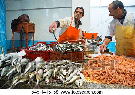 Marche Central de Poissons seafood market at Le Grand Socco square Tangier Morocco northern Africa View Large Photo Image Stock Photo - Marche Central de Poissons seafood market at Le Grand Socco square Tangier Morocco northern Africa. Fotosearch