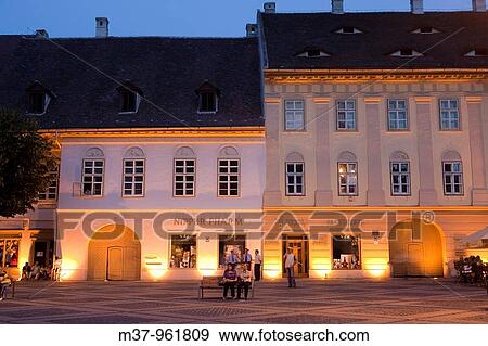 Mare squre Sibiu Transylvania Romania View Large Photo Image Stock Photo - Mare squre Sibiu Transylvania Romania. Fotosearch