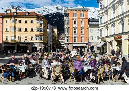 Maria-Theresien-Strasse, downtown of Innsbruck, Tyrol, Austria, Europe. View Large Photo Image Stock Photo - Maria-Theresien-Strasse, downtown of Innsbruck, Tyrol, Austria, Europe.. Fotosearch