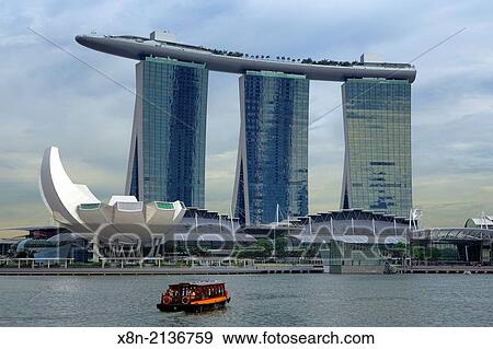Marina Bay Sands (2006-2010 Moshe Safdie, Aedes), Singapore. View Large Photo Image Stock Photo - Marina Bay Sands (2006-2010 Moshe Safdie, Aedes), Singapore.. Fotosearch