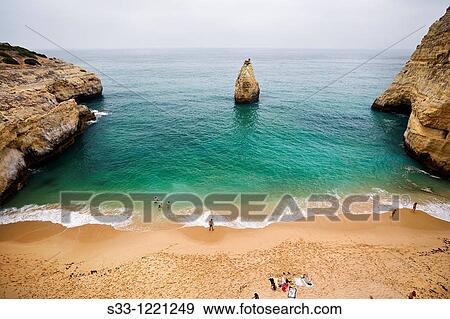 Marina beach Algarve Portugal View Large Photo Image Stock Photo - Marina beach Algarve Portugal. Fotosearch