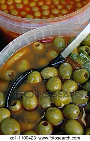 Marinated olives, food. View Large Photo Image Stock Image - Marinated olives, food.. Fotosearch