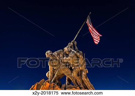 Stock Photography - Marine Corps War Memorial, also Iwo Jima Memorial, Arlington Ridge Park, Arlington, Virginia, USA.. Fotosearch